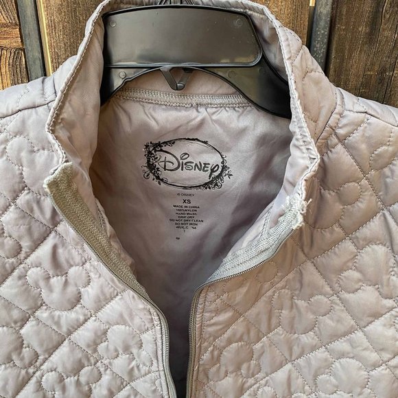 Disney Grey Puffer Coat Jacket – Mickey Mouse Stitching — XS - Picture 2 of 5